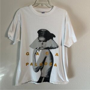 VTG Lady Gaga Palooza Anvil Official Concert Merchandise White T-Shirt Women’s L